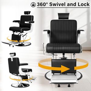 Nouveau Fauteuil de Barbier Robuste pour Salon de Coiffure avec Grande Pompe Hydraulique - Product Image 4