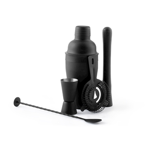 Set de Coctelería de 5 Piezas, Acero Inoxidable 18/10, Acabado Negro Satinado, Herramientas de Bar, Kit de Mixología - Product Image 1