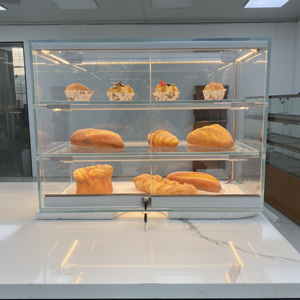 Vitrine de boulangerie Hong Zhan avec éclairage LED, en verre trempé transparent, avec écran haute définition, pour le pain et les gâteaux commerciaux - Product Image 1