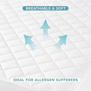 Soft Breathable Noiseless Non-Slip 100% Polyester Queen Size <b>Bed</b> Protection <b>Pad</b> Quilted Waterproof Deep Pocket - Product Image 3