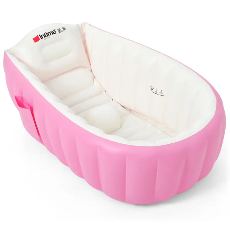 Baignoire gonflable antidérapante pour bébé, baignoire de voyage pour bébé, bassin de douche Portable mesure 98cm x 65cm x 28cm(L x L x H) avec pompe à pied