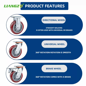 Hochbelastbare Eisenkern-Polyurethan-Räder Rot 4mm Ultra-Schwerlast Starre Luft- und Raumfahrt-Lager Antistatische Rollen - Product Image 3