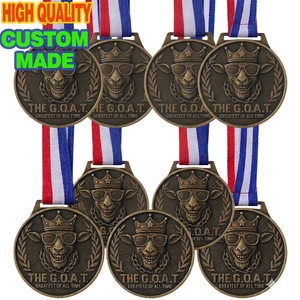 Creativo G.O.A.<span class=keywords><strong>T</strong></span>. Medaglia in Metallo Personalizzata <span class=keywords><strong>con</strong></span> Rilievo 3D, Medaglie Souvenir in Bronzo Anticato <span class=keywords><strong>con</strong></span> Nastro per Sfide Sportive e Competizioni Scolastiche - Product Image 2