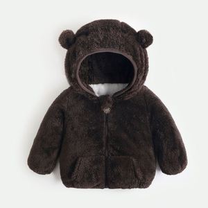 Chaqueta de ropa para niños de otoño e invierno para bebés, además de terciopelo, chaqueta polar de lana Coral de algodón para niños - Product Image 1