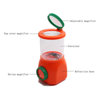 Loupe de poche en plastique avec lentille acrylique 50 mm pour enfants, observation des insectes en extérieur avec grossissement 3x-6x