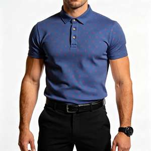Camiseta OEM de Alta Calidad para Hombre, Camiseta de Golf de Secado Rápido, Estampado de Rayas, Manga Corta, Tejido de Punto Elástico Cómodo, Personalizada para Hombre - Product Image 2