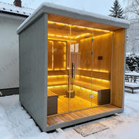 Cabine de sauna extérieure de haute qualité en bois massif, chauffage infrarouge Triunity, pour 4 à 6 personnes, spacieuse, utilisation en villa, spa moderne de luxe pour la maison