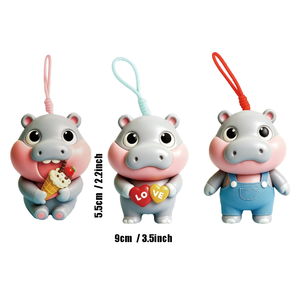 Cute Hippo Shape Mini Squishy <b>Blind</b> Box Keychain Collectible Slow Rising Sensory Squeeze Toy - Product Image 6