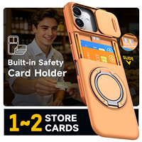 Étui de téléphone antichoc magnétique avec porte-cartes rotatif et fenêtre coulissante pour iPhone 17 16 Pro Max