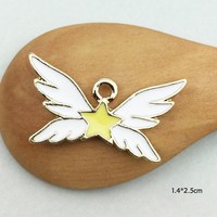 Sailor Moon-Colgante con alas de estrellas y cristal esmaltadas, para hacer joyas, collares, Anime