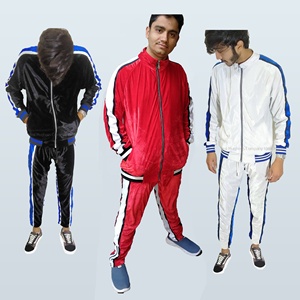 Super Soft Men's 2PC Jogging Velvet Chándales DYO Slim Fit Hip Hop Velour Sweatsuit Active Bottoms Venta al por mayor Entrega por aire - Product Image 1