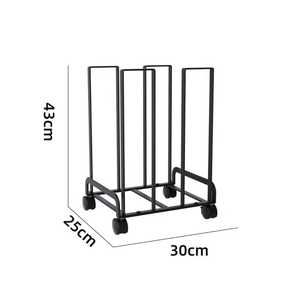Customized Japanese Style <b>Wheeled</b> Cardboard Storage <b>Trolley</b> <b>4</b> PU Wheels Black Powder Coated Multi Purpose Portable Moisture - Product Image 4