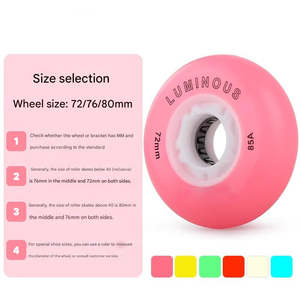 Venta al por Mayor de Fábrica Rueda con Luz LED de Material PU Dureza 85A de 72/76/80 mm Adecuada para Patines y Zapatos Infantiles al Aire Libre - Product Image 4