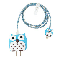 Protecteur de chargeur 3D mignon de dessin animé pour enrouleur de câble de données, housse de protection de chargeur avec motif de hibou mignon, matériau PVC