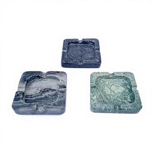 Cendrier en marbre vert noir naturel écologique, style américain, carré, portable, taille personnalisée - Product Image 1