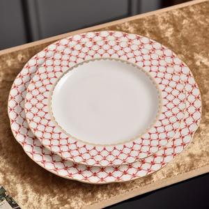 Service de vaisselle en porcelaine émaillée écologique, motif grille bohème moderne, petite abeille, pour la rentrée scolaire - Product Image 5