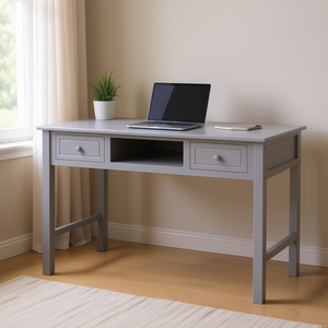 Scrivania in legno grigio 43,3x17,7x29,9 pollici per l'uso del computer - Product Image 2