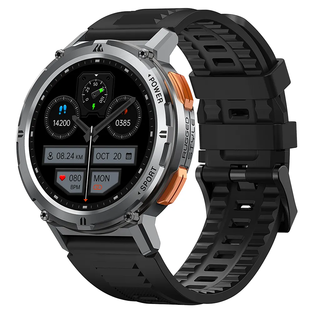 2024 KOSPET tankı T2 OEM Smartwatch dokunmatik ekran ile Metal kasa kamera uygulama ölçüm çağrı telefon akıllı saat