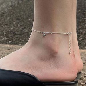 Dylam New Arrival Women Fine Jewelry 925 Sterling Silver Link Chain Star Minimalist Design Thin Simple Feet <b>Bracelet</b> <b>Anklet</b> - Product Image 3