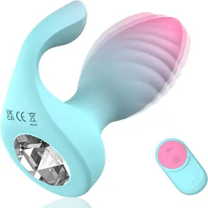 Neonislands - Plugue anal para mulheres, dispositivo de controle remoto 2 em 1 para brinquedos sexuais, com vibração de cristal, ponto G, estimulador de clitóris e anal