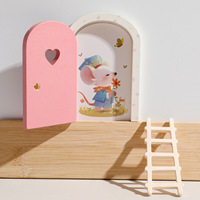 Porte de fée en bois fantaisie, sûre pour les enfants, non toxique, décoration de chambre et de jardin, modèle QT 11-05 pour les enfants de 0 à 24 mois et de 2 à 4 ans