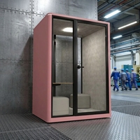 UNIBOOTH Cabine insonorisée 30 dB, insonorisation ISO 23351, ignifuge, montage rapide, pour salle de formation, hall, livraison rapide