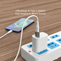 Adaptor OTG USB-C Female ke USB-A Male, Pengisian Cepat 18W, Transfer Data 480Mbps, Audio CarPlay, Adaptor Pengisian Daya Tahan Lama