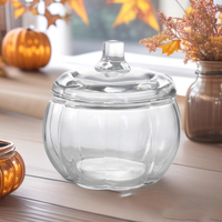 Bocaux en verre en forme de citrouille de haute qualité en gros, 270 ml, 500 ml, 1200 ml, pour bonbons d'Halloween, aliments, fêtes, rangement et emballage