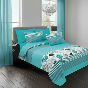 Nuevo Juego de Sábanas de 8 Piezas Ecológicas con Estampado de Cortinas Transparentes y Tela de Microfibra para Dormitorio y Uso Doméstico - Product Image 1