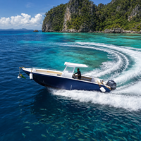 Innovadora Lancha de Pesca de Alto Rendimiento con Consola Central, Compartimento de Refrigeración, GPS y Buscador de Peces para Pesca en Alta Mar y Pesca Costera