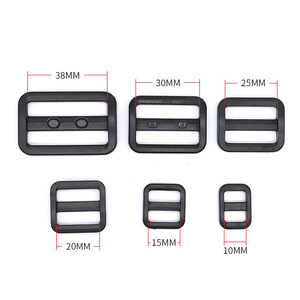 Adjustable Plastic Buckles For <b>Bag</b> Webbing D Ring Three Position Fasteners Black 10mm 15mm 20mm 25mm 30mm 38mm - Product Image 3