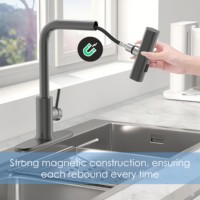 Robinet de cuisine cascade à tirette et pulvérisateur à 3 fonctions pour la cuisine Fabricant bon prix