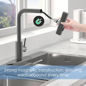 ก๊อกน้ำห้องครัวแบบดึงลงได้และหัวฉีด3ฟังก์ชันก๊อกน้ำห้องครัว - Product Image 4