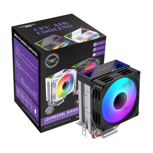Lovingcool Small 3pin RGB PWM CPU Cooler 2 Heat Pipes Easy Installation 90mm Processor Heatsink Radiator <b>Fan</b> for Gaming <b>Computer</b> - Product Image 1