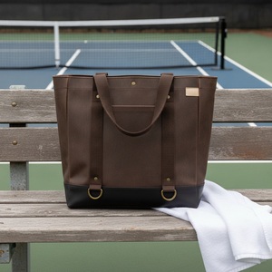 Sac fourre-tout en toile légèrement cirée de 12 oz pour pickleball, capacité 2 raquettes, logo personnalisé, vente en gros, sac de sport pour tennis et padel - Product Image 3