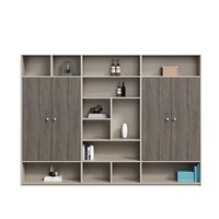 Archivador de Oficina Moderno y Minimalista de Madera, con Cerradura, Diseño Desmontable para Organización de Documentos y Exhibición de Libros