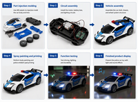 Voiture Volante Lumineuse Télécommandée, Jouet Avion RC, Véhicule Aérien en Plastique à Piles, Roues Rotatives à 360 Degrés, 2.4G 50m pour Enfants