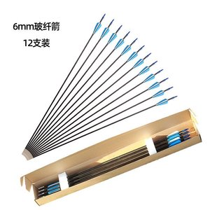 Flèches en fibre de verre 6 mm, lot de 12 pièces pour la pratique du tir à l'arc recurve - Product Image 1
