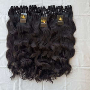 Paquetes de cabello humano ondulado de cuerpo doble dibujado, cabello crudo recto y rizado, proveedor de cabello crudo, paquetes de cabello crudo brasileño - Product Image 1