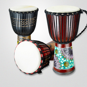 Tambour africain <span class=keywords><strong>color</strong></span>é en peau de chèvre, pour débutant, jouet artisanal, tambour de 4, <span class=keywords><strong>6</strong></span>, 10, 12, 13 pouces, vente en gros, à bas prix - Product Image 2