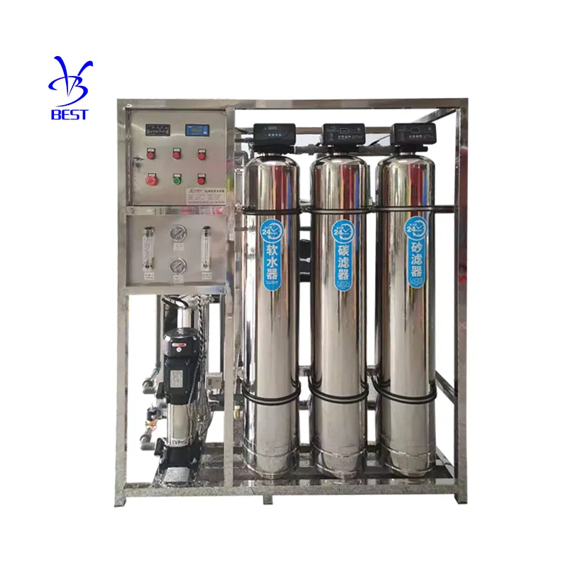 500L/1T/2 T/H automatischer Wasser ent härter ein-/zweistufig RO ro Reinwasser füll maschine Reinigungs wasser maschine Automatik