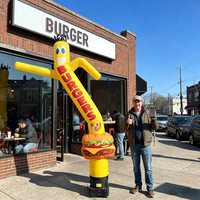 Danseur gonflable publicitaire en forme de hot-dog, hamburgers, pizza, ou autres aliments, pour la publicité aérienne