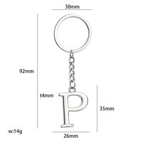 Porte-clés en métal nickelé avec 26 lettres capitales, tendance, pour sac, idéal comme cadeau – Nouvelle collection en promotion
