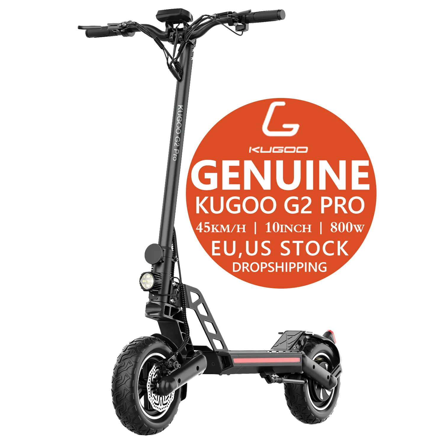 2023 Hot Kugoo G2 Pro scooter elétrico 10 polegadas 2 rodas 48V 800W 50 km/h dobrável off road e-scooter em estoque da UE para o mercado do Reino Unido da UE