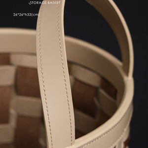 Cestino da campeggio in pelle con grano superiore per bambini porta fuori accessori Organizer da cucina cesto per alimenti in tessuto lavorato a maglia - Product Image 4