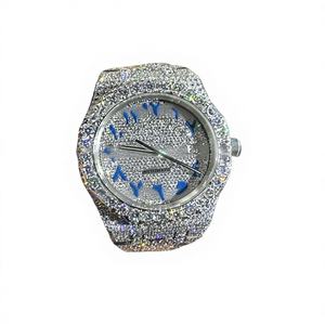 Reloj de Hombre con Esfera de Cristal con Incrustaciones de Diamantes Moissanite VVS1, Caja de Acero Inoxidable con Moissanite, Cierre de Pulsera, Resistencia al Agua de 10 Bares - Product Image 1