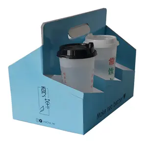 Kunden spezifischer Kaffee halter zum Mitnehmen 4 Tassen Pappbecher halter