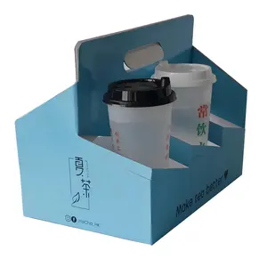 Custom Takeaway Coffee Holder 4 Cups Cardboard Cup Holder