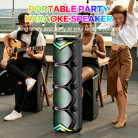 Altavoz de Karaoke con Micrófono Inalámbrico, Luces LED RGB, Sistema de Sonido para Cine en Casa y Fiestas al Aire Libre, 6 Pulgadas, Disponible en Fábrica