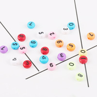 Perles éducatives DIY 4x7mm pour enfants, perles étoiles plates en acrylique, chiffres, lettres russes, lettres anglaises, 100 pièces/paquet